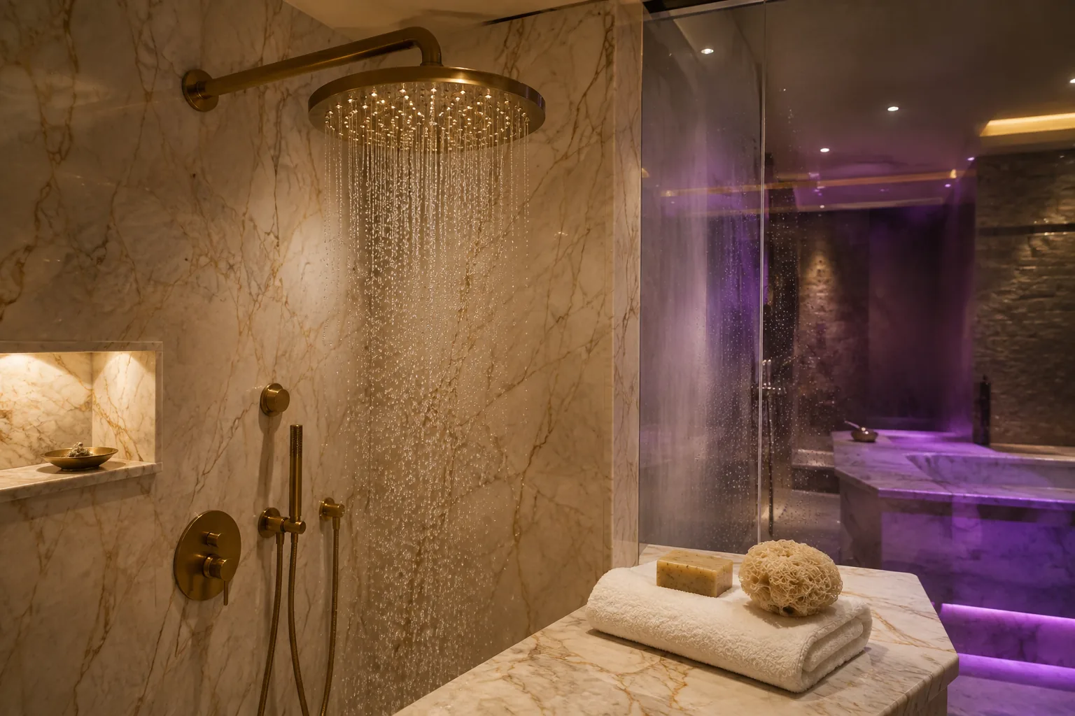 Spa duş bölümü — Lila Spa, Beşiktaş misafirlerine hizmet veren salon
